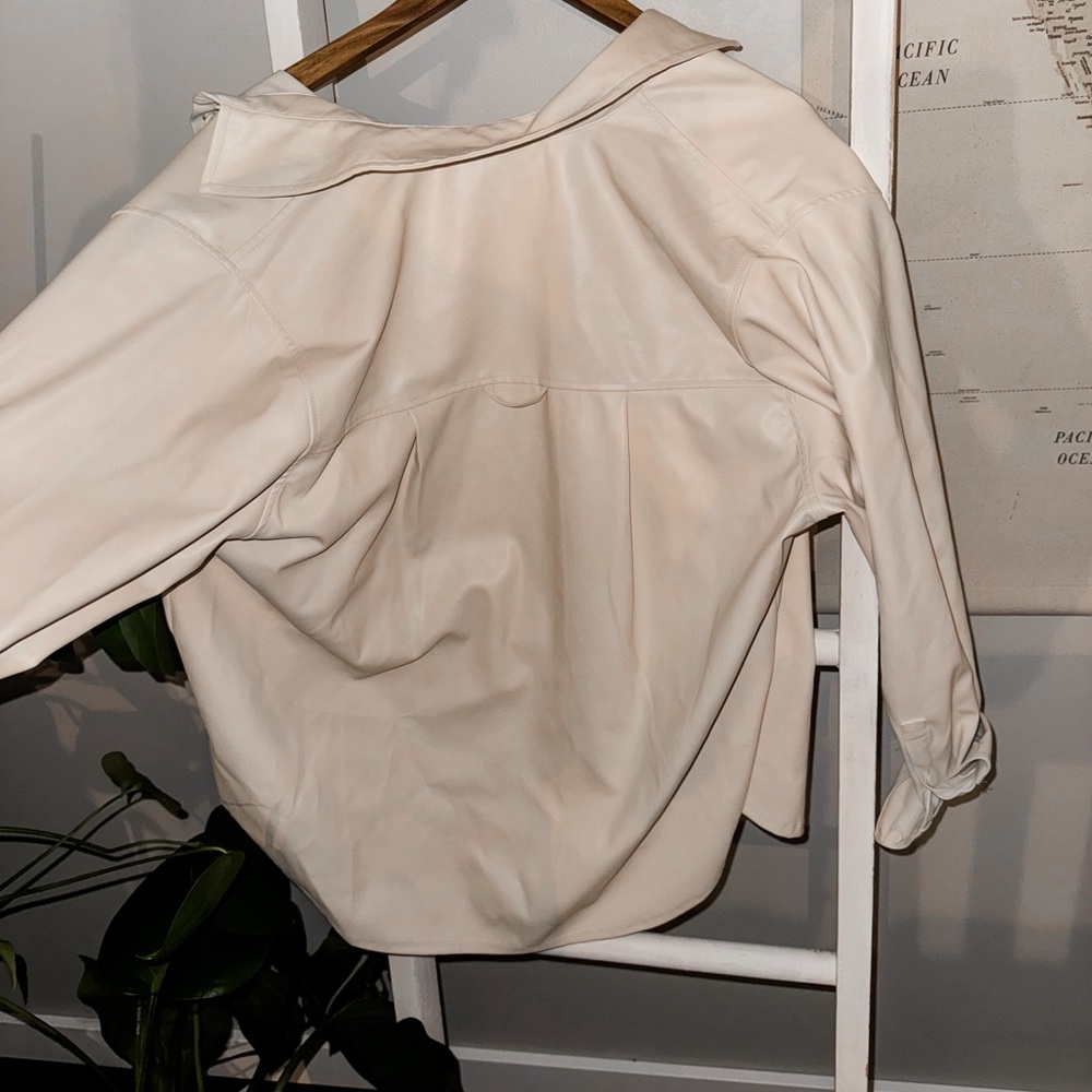Pleather Button Up - Picture 2 of 4